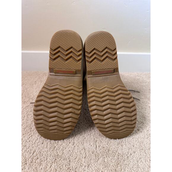 Sorel Joan of Arctic Waterproof Winter Knit Boot in Fossil Tan and Coral Accent - Picture 11 of 13